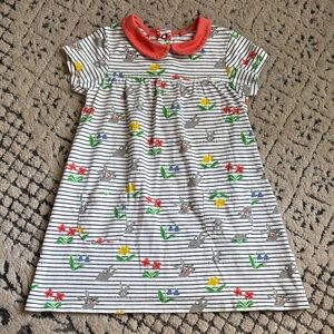 Baby Boden Bunny Floral Dress with Collar sz 2-3Y